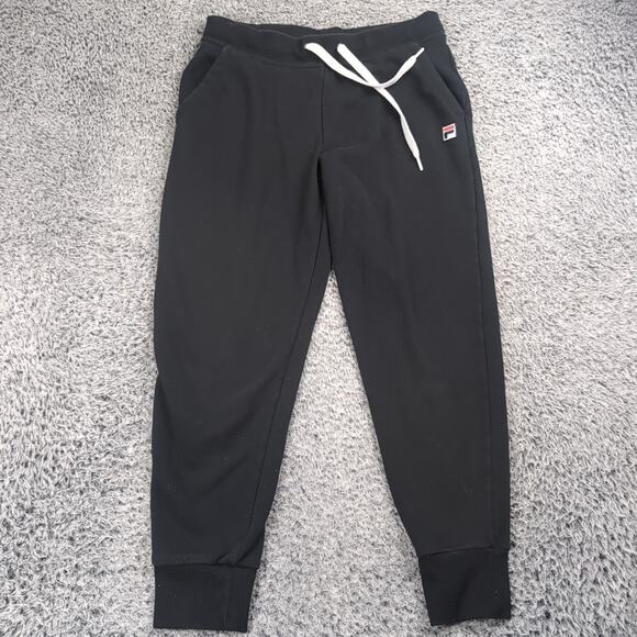 Fila Sweat Pants Men Large Black Stretch Drawstring Gym Fitness Active Tapered - Picture 3 of 9